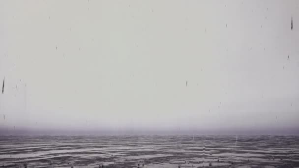 Штормовая река с дождём — стоковое видео