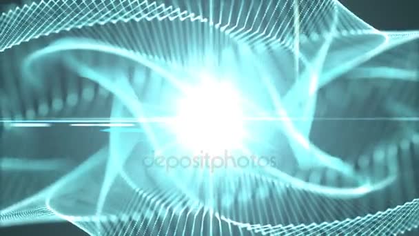 Abstracte beweging blauwe kleuren deeltjes, lus kunnen. — Stockvideo