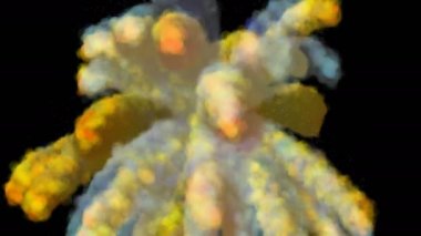 Bir siyah renkli toz patlar