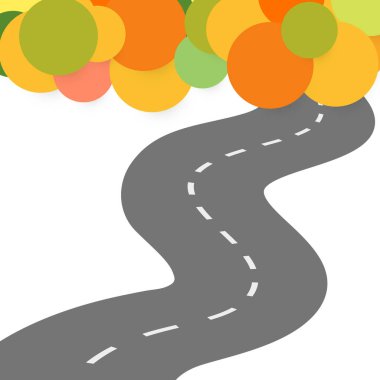 Beyaz bir arka plan üzerinde vektör yoldayım