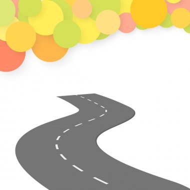 Beyaz bir arka plan üzerinde vektör yoldayım