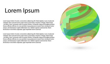 Vektör soyut küre renkli logo üzerinde beyaz