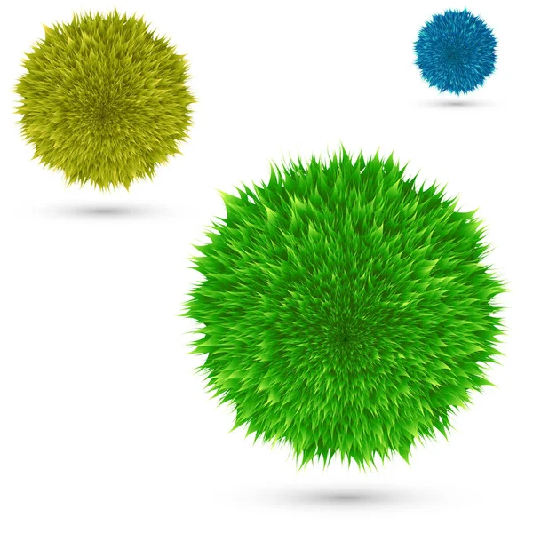 Set color fluffy vector ball on white — Stock Vector