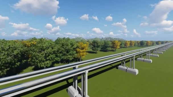 Maglev trem de alta velocidade na natureza — Vídeo de Stock