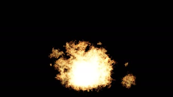 Realistické exploze a výbuchy na černém pozadí — Stock video