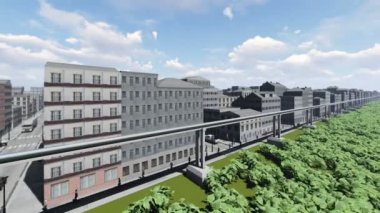 3D yüksek hızlı kırmızı maglev tren