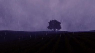Güçlü yıldırım zaman atlamalı ile gece fırtına.