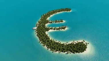 Euro şeklinde tropik ada