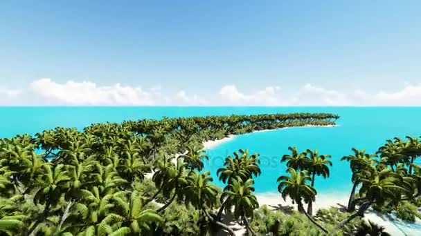 Isla tropical en forma de euro — Vídeo de stock