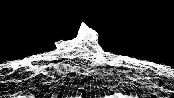 abstrakter Berg. Digitale Landschaft in Schleife