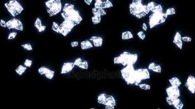 Yavaş yavaş düşen Parlatıcı elmas, siyah .