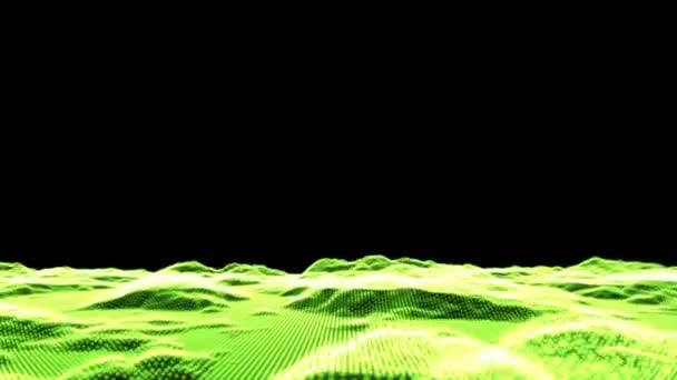 Grünes Retro-futuristisches Hintergrundmaterial, das sich schleifen lässt — Stockvideo