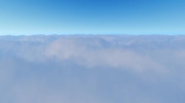 Beyaz bulutlar ve mavi berrak gökyüzü üzerinde uçuş