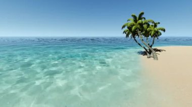 Avuç içi turqouse deniz ile tropik ada.