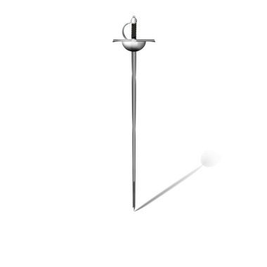 Beyaz arka planda vektör Rapier kılıç