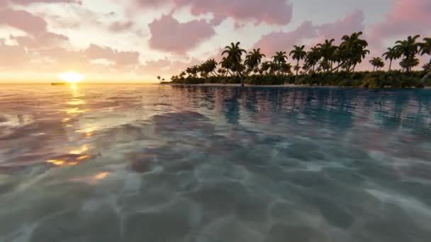 Καταπληκτικό ηλιοβασίλεμα πάνω από την τροπική παραλία — Αρχείο Βίντεο