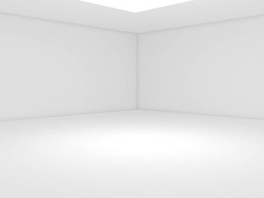 Beyaz Oda spot ve boş alan 3d render