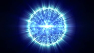 Parlayan ışıklar, Enerji dalgaları siyah mavi soyut hareketli arka plan