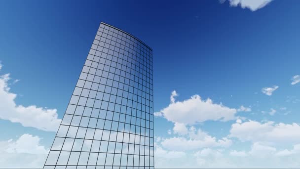 Gedung perusahaan pencakar langit dan awan — Stok Video