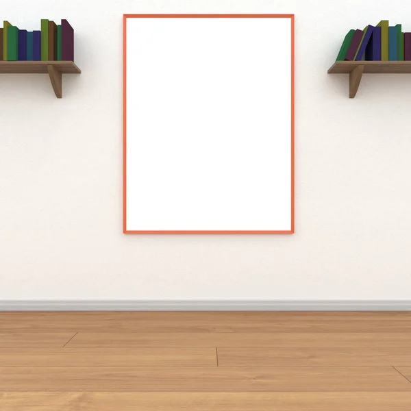 Mock up white poster room 3D rendering — Stock Photo, Image