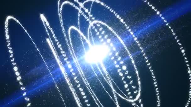 Движущиеся частицы. Бриллиантовая петля . — стоковое видео