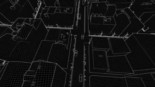 Croquis ville abstrait arrière-plan architectural — Video