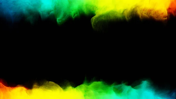 Fumée colorée sur un rendu 3d noir — Photo