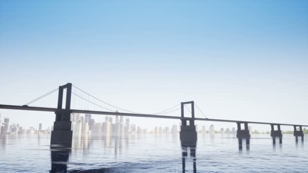 Puente en el cielo despejado — Vídeo de stock