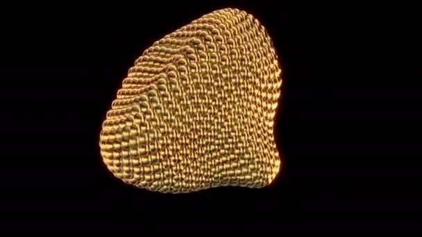 Introducción Esfera Metaball de oro abstracta capaz de bucle — Vídeo de stock