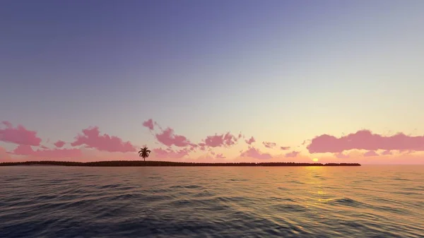 Nice sunset 3D render — Stock Photo, Image