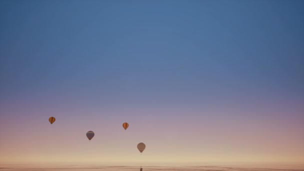 Luftballons über klarem Meer — Stockvideo