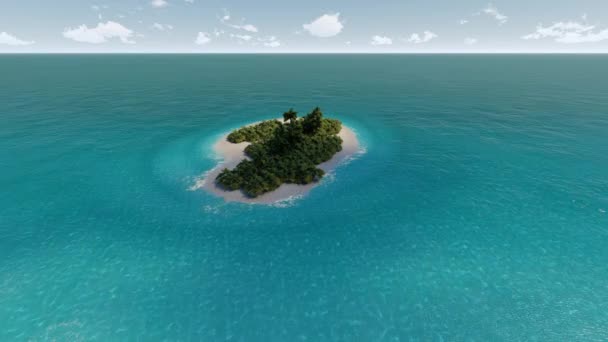 Yalnız tropik ada ve deniz — Stok video
