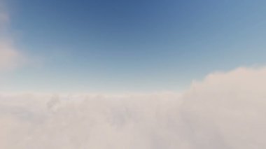 Beyaz bulutların üzerinde uçuş