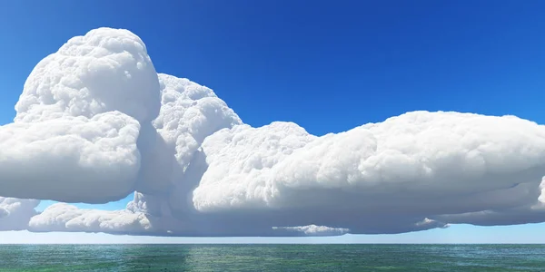 Beaux nuages de paysage marin rendu 3D — Photo