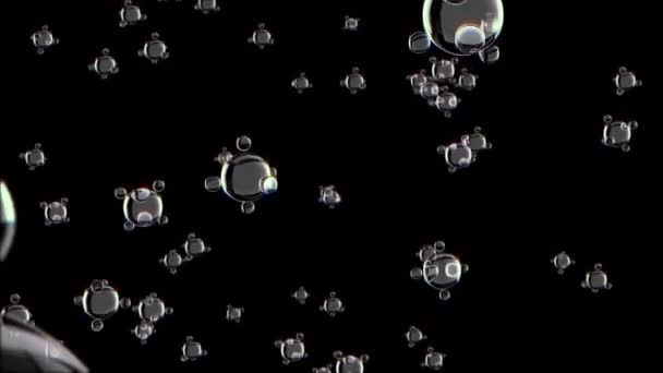 Moléculas de vidrio capaces de bucle — Vídeo de stock