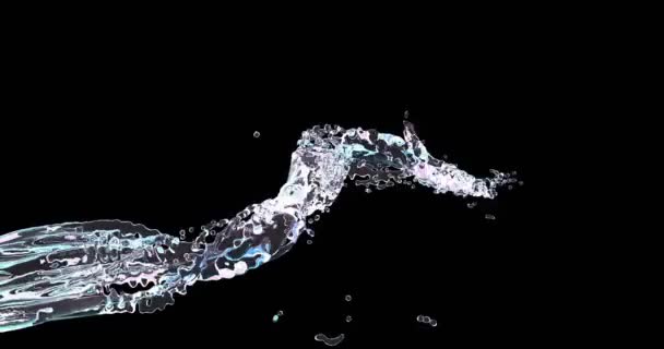 Transparente remolino líquido 3d imágenes realistas — Vídeos de Stock