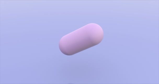 Pink capsule rendering animation — Stock Video