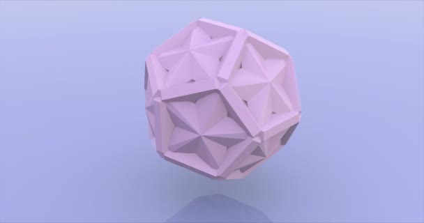 Pink hexagonal construction rotation rendering animation — Stock Video