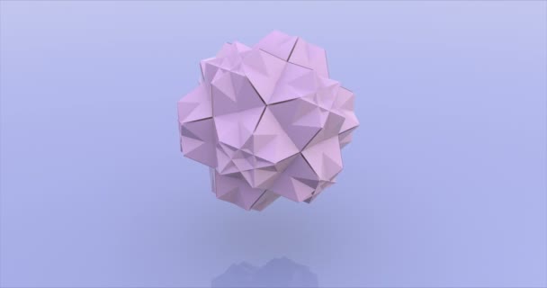 Lilac sphere consisting of triangles 3d rendering animation — Stock Video