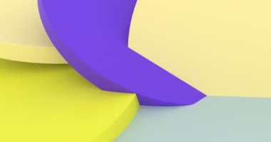Renkli silindirler Modern 3d mavi çizimler yeşil arka planda. Mavi arka plan. Bilgisayar animasyonu. Modern iş teknolojisi. Parlak renkli bir ışık. Parlayan küre. Döngülü 3d canlandırma.
