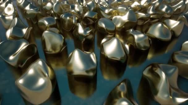 Goud abstract object in abstracte stijl op goudlichte achtergrond. Geometrische achtergrond. Technisch ontwerp. Ontwerpelementen. Geometrisch abstract patroon. Geometrische achtergrond. Abstracte futuristische achtergrond. — Stockvideo