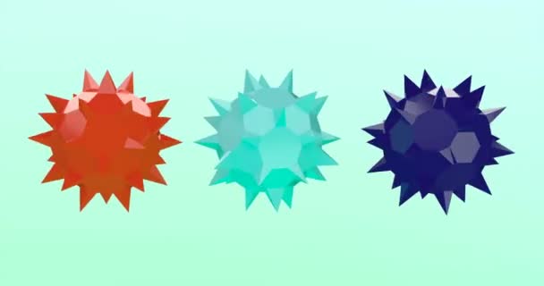 Estrelas abstratas em cores de tendência giram aleatoriamente. Lava exuberante, Aqua Menthe, Phantom Blue. Capaz de loop sem costura — Vídeo de Stock