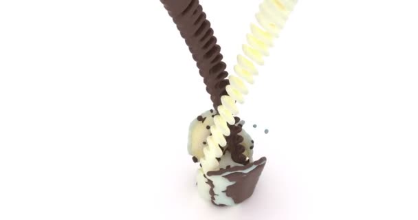 Chocolate con leche. Mezcla chocolate . — Vídeo de stock