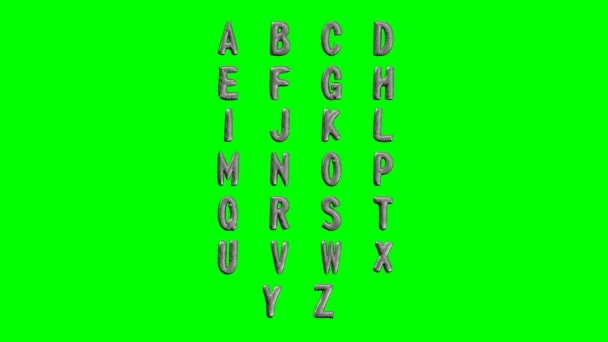 Modern text abc melt, great design on green background. Fluid art. Metal liquid design element. — Stock Video