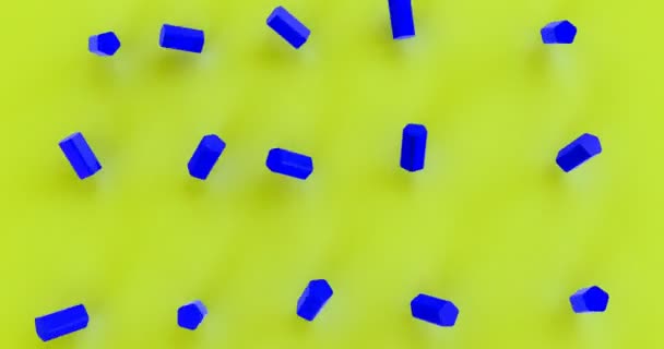 Pixel-Stil Business-Vorlage mit blauen Boxen auf blauem Hintergrund für Konzeptdesign. — Stockvideo