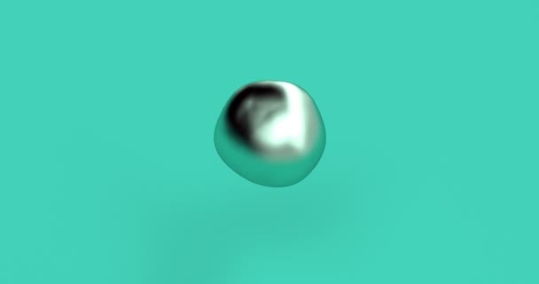 Metaballs métal sur turquoise. Fond isolé turquoise. éclaboussure abstraite, forme liquide. Résumé 3d fond d'art. Illustration de rendu 3D abstraite figure déformée. sphère 3d .