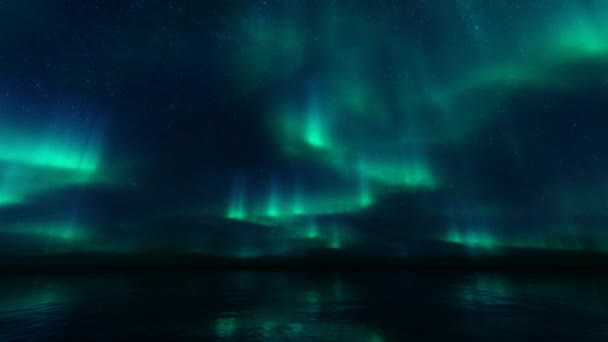 Cartão de Natal. Fundo misterioso escuro. Fundo de neve. Projeto de fundo gradiente de cor. Fundo de Natal. .. Paisagem norte. Paisagem noturna. Aurora boreal . — Vídeo de Stock