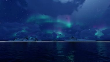 Northern lights on black background. Design backdrop . Galaxy background. isolated tree. Space background. color illustration. Dark background. Landscape design.