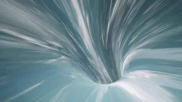 Mouvement à l'intérieur d'un tunnel de glace bleue froide. Structure en cristal gelé. Fond abstrait de grotte de glace. Rendu 3d .