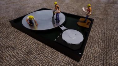 Düz stil HDD onarımı. Bozuk bilgisayar. Elektronik bilgisayar donanım işlemcisi teknolojisi.
